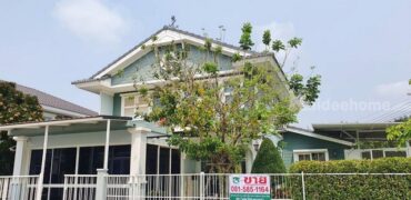 ขายบ้านเดี่ยว 2 ชั้น หมู่บ้านวิลลาจจิโอ บางนา กม.26 บ้านสไตล์ยุโรป หลังมุม วิวสวนและทะเลสาบ ใกล้เอเบคและสนามบินสุวรรณภูมิ