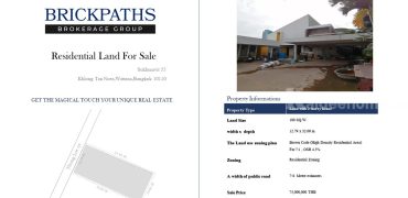 ขายที่ดินพร้อมสิ่งปลูกสร้าง ซอยแสงเงิน ทองหล่อ 25 สุขุมวิท 55