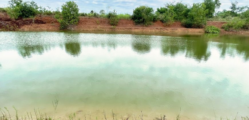 ขายที่ดินปราจีนบุรี กบินทร์บุรี ในลาดตะเคียน 17 ไร่ แปลงมุม ถมแล้ว พร้อมบ่อน้ำสำรอง ราคาถูก เหมาะทำโครงการ