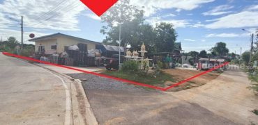 ขายที่ดิน 375.2 วา รูปแปลงสี่เหลี่ยม แปลงมุม ติดทางสาธารณะสองด้าน ใกล้อบต.คลองข่อยและวงแหวน-ราชพฤกษ์ เดินทางสะดวก
