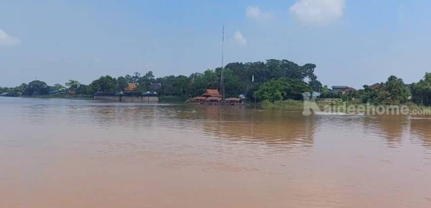 ขายที่ดินริมแม่น้ำเจ้าพระยา 2 ไร่ อยุธยา-อ่างทอง ป่าโมก ติดแม่น้ำ วิวโค้งน้ำสวยมาก ที่ถมแล้ว ทำเขื่อนผนังป้องกันน้ำล้นตลอดแนว เดินทางสะดวก ใกล้ตัวเมืองอยุธยา วัดจุฬามณี 087-907-4045