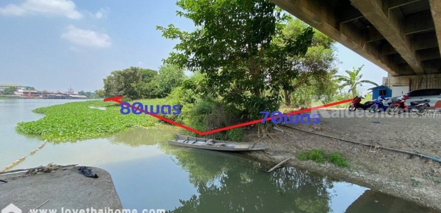 ขายที่ดิน ติดแม่น้ำท่าจีน ซ.เทศบาล 1 ถ.บางเลน-บางหลวง3351 นครปฐม พื้นที่ 3 ไร่