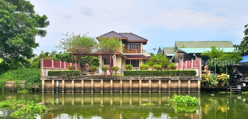 ขายบ้านริมน้ำ ติดคลองมหาสวัสดิ์ ในนครปฐม ศาลายา 245 ตร.ว. บรรยากาศดี ราคาถูก