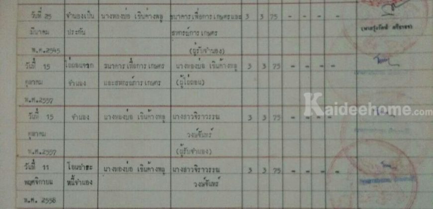 0863771698 ขายที่ดิน 3 ไร่ 3 งาน 75 ตารางวา ที่ในหมู่บ้านติดถนนคอนกรีต
