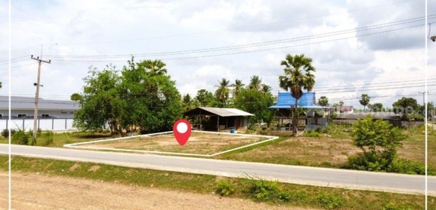 ขายที่ดินเพชรบุรี ตำบลบ้านหาด อำเภอบ้านลาด 150 ตารางวา รูปแปลงสวย ถมแล้ว พื้นที่สีชมพู ติดถนน