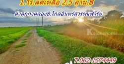 โปรมิถุนาลดราคา ให้สบายงบ ที่ดิน ลำลูกกา คลอง8 ราคาเบาๆ T.062-1574449