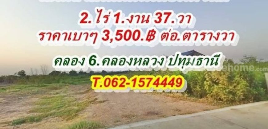 ที่ดินคลอง6 อ.คลองหลวง ปทุมธานี T.062-1574449 สดโฉนดพร้อมโอน