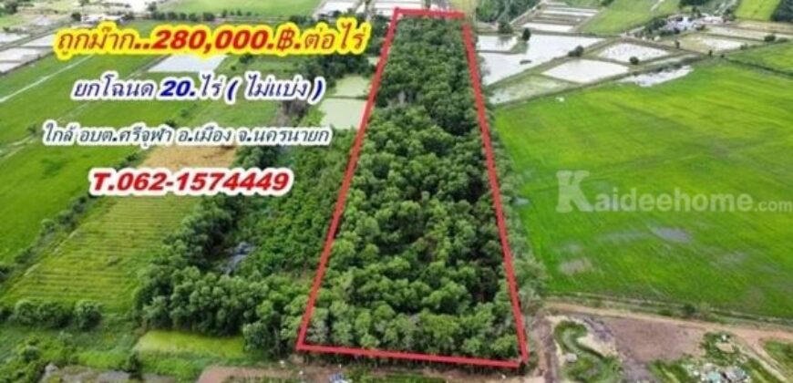 ที่ดินถูกมาก ติดลาดยาง ทำเลดี ที่นครนายก T.062-1574449 สวยๆ ใกล้ อบต.ศรีจุฬา นครนายก