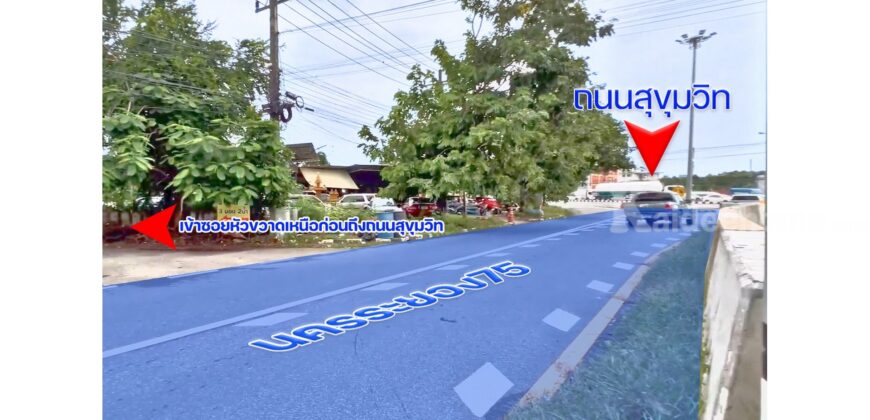 ขายที่ดิน ระยอง เชิงเนิน เมืองระยอง แปลงมุม ถมแล้ว เนื้อที่ 104.5 ตร.ว. ซอยหัวขวาดเหนือ ใกล้ถนนสุขุมวิท ผังสีแดง