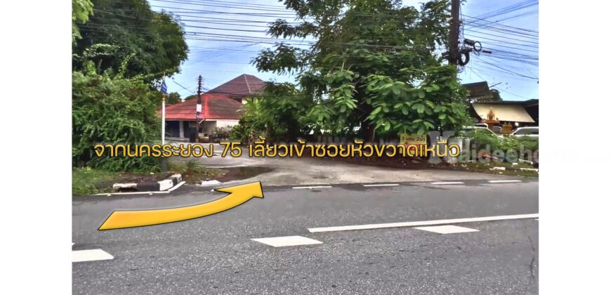 ขายที่ดิน ระยอง เชิงเนิน เมืองระยอง แปลงมุม ถมแล้ว เนื้อที่ 104.5 ตร.ว. ซอยหัวขวาดเหนือ ใกล้ถนนสุขุมวิท ผังสีแดง