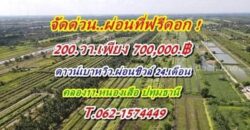 จัดด่วนผ่อนที่ฟรีดอกที่ดินคลอง11หนองเสือราคาเบาผ่อนสบาย. T.062-1574449
