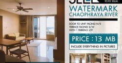 ขายพร้อมผู้เช่า คอนโด Watermark Chaophraya River 94 ตรม. ชั้น 12A ตึก B โทร. 0979.656.989 เจ้าของขายเอง pet-friendly เลี้ยงน้องหมาน้องแมวขนาดเล็กได้
