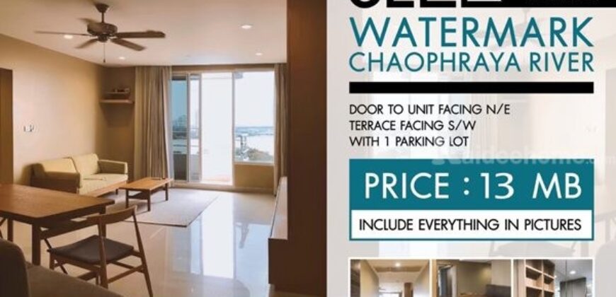 ขายพร้อมผู้เช่า คอนโด Watermark Chaophraya River 94 ตรม. ชั้น 12A ตึก B โทร. 0979.656.989 เจ้าของขายเอง pet-friendly เลี้ยงน้องหมาน้องแมวขนาดเล็กได้