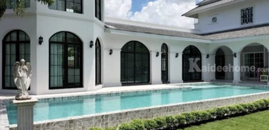 ให้เช่าบ้าน 2.5 ชั้น หลังใหญ่ พร้อมสระว่ายน้ำ สไตล์โคโลเนียล 5ห้องนอน 5ห้องน้ำ โซนต้นพระราม2 เฟอร์นิเจอร์ครบ พร้อมเข้าอยู่