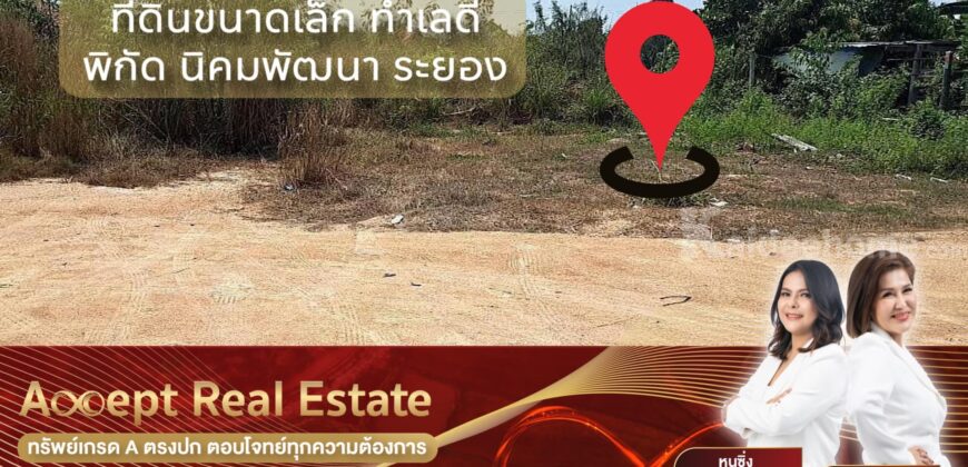 ขายที่ดินขนาดเล็ก 200 ตร.ว ทำเลดีเหมาะสำหรับปลูกบ้าน นิคมพัฒนา ระยอง