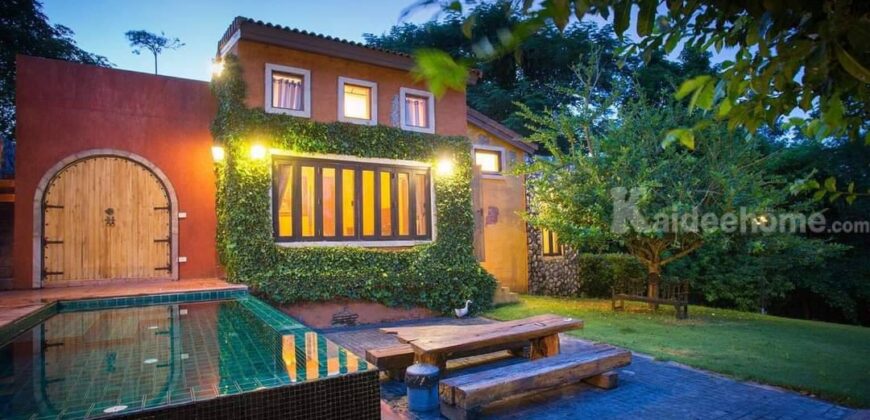 ขายบ้านเขาใหญ่ Private Pool Villa เขาใหญ่ พร้อมกิจการ ที่ดิน 310 ตร.ว ที่ติดน้ำ ร่มรื่น สวยมาก ทำเลดีโครงการติดถนนธนะรัชต์ ใกล้ มิดวินเทอร์ ขายถูกมาก เหมาะซื้อลงทุน ดำเนินกิจการต่อได้เลย 087-9074045
