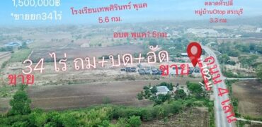 ขายที่ดิน 34 ไร่กว่า ถมดินแล้ว ต.พุแค อ.เฉลิมพระเกียรติ จ.สระบุรี ทำเลดี ,เหมาะทำธุรกิจ โทร.093-441-5691