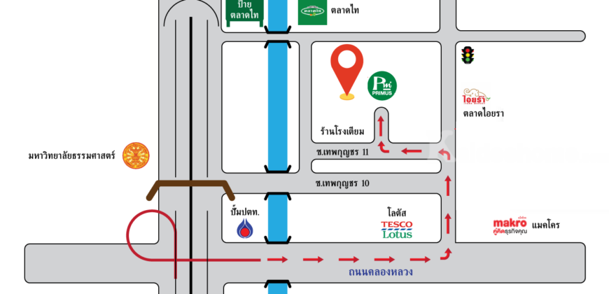 ให้เช่าอาคารสำนักงาน/โรงงาน/โกดัง/คลังสินค้า ใกล้ตลาดไอยรา และตลาดไท