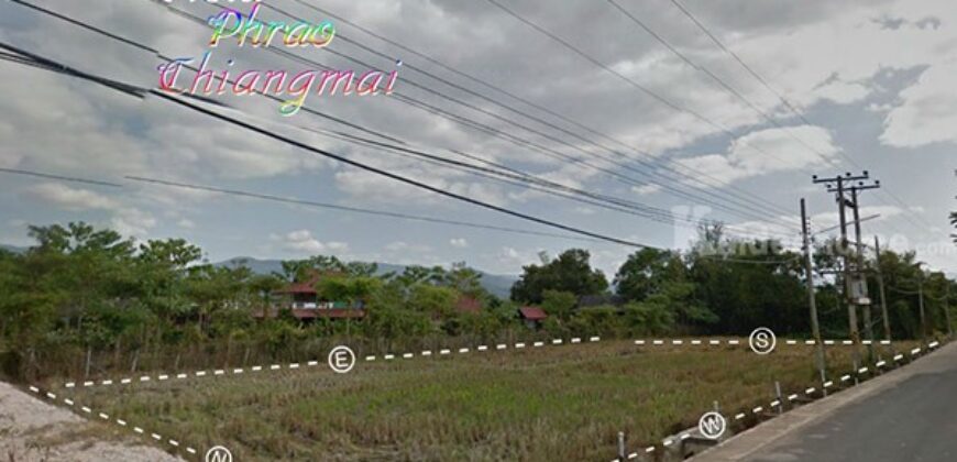 ที่ดิน 400 ตรว. อยู่ ติด ถนนใหญ่ หมู่ที่ 6 ต.เวียง อ.พร้าว จ.เชียงใหม่ ขนาดที่ดิน กว้าง 56 ม ยาว 30 ม