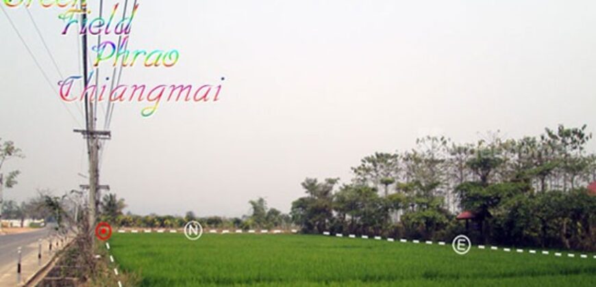 ที่ดิน 400 ตรว. อยู่ ติด ถนนใหญ่ หมู่ที่ 6 ต.เวียง อ.พร้าว จ.เชียงใหม่ ขนาดที่ดิน กว้าง 56 ม ยาว 30 ม