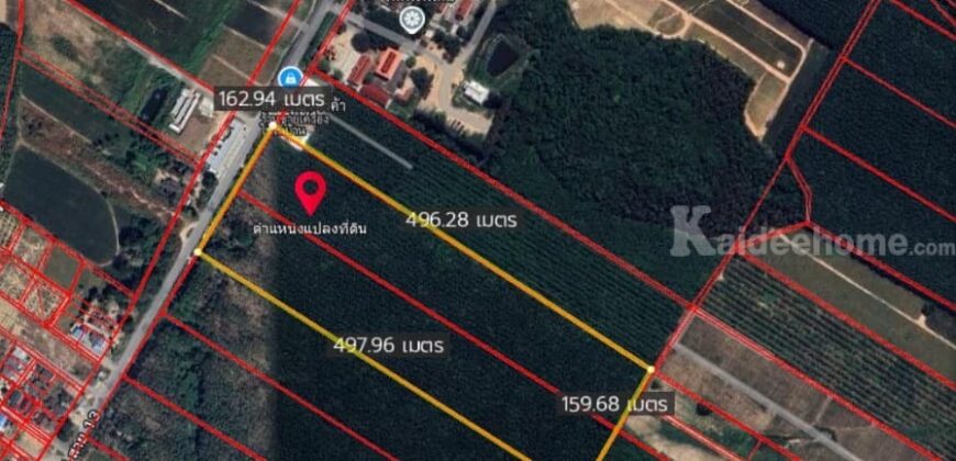 ขายที่ดินสวยทำเลดี ติดถนนซอย14 สาย13 นิคมพัฒนา ระยอง