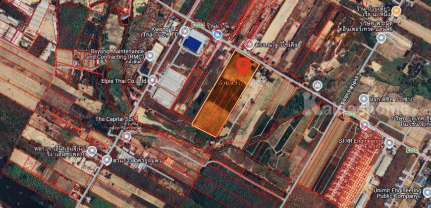 ขายที่ดินสวยทำเลดีติดถนนซอยนิคมสาย11 นิคมพัฒนา ระยอง