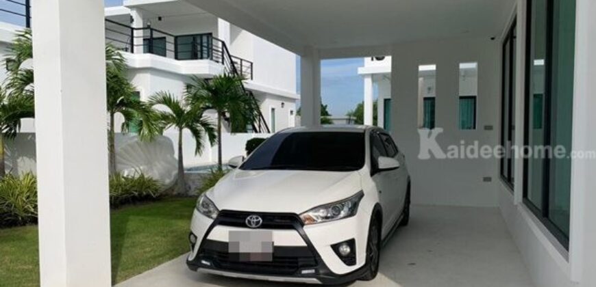 ขายพูลวิลล่าหัวหิน The Modern Pool Villa Huahin 2 ชั้น ตกแต่งอย่างดี พื้นที่ 80.8 ตรว. เฟอร์นิเจอร์อย่างดีครบ Tel. 063-289-7879