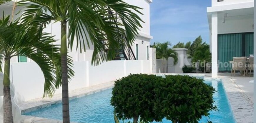 ขายพูลวิลล่าหัวหิน The Modern Pool Villa Huahin 2 ชั้น ตกแต่งอย่างดี พื้นที่ 80.8 ตรว. เฟอร์นิเจอร์อย่างดีครบ Tel. 063-289-7879