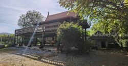 บ้านเรือนไทย สวยท่ามกลางธรรมชาติ บรรยากาศร่มรื่น วิวภูเขา บนพื้นที่ 1 ไร่ อู่ทอง สุพรรณบุรี