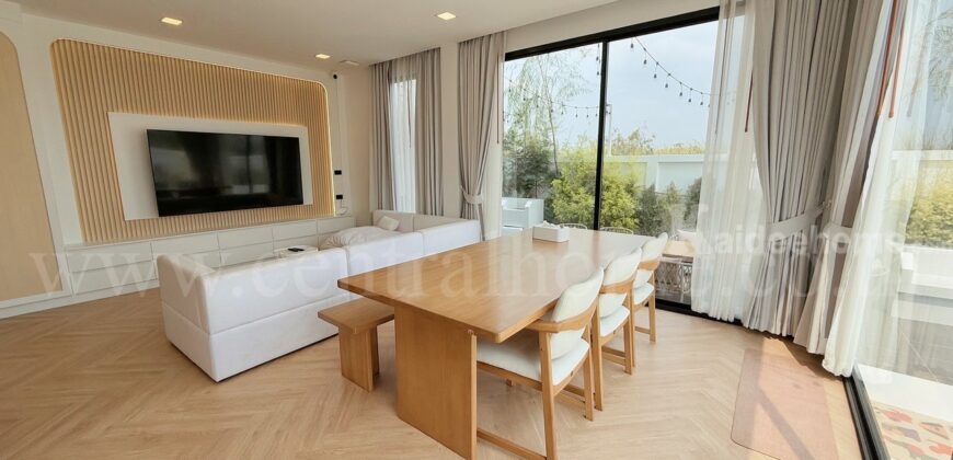 บ้านเดี่ยว สไตล์นอร์ดิก หมู่บ้าน นครินทร์การ์เด้น สร้างใหม่ พร้อมตกแต่ง