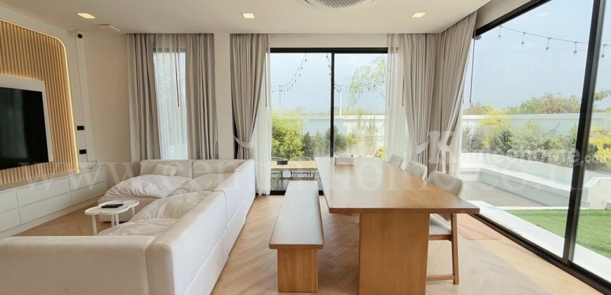 บ้านเดี่ยว สไตล์นอร์ดิก หมู่บ้าน นครินทร์การ์เด้น สร้างใหม่ พร้อมตกแต่ง