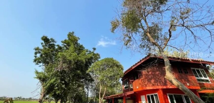 ขายที่ดินพร้อมบ้าน 2หลัง ริมแม่น้ำท่าจีน ถนนเข้าถึง บรรยากาศร่มรื่น เหมาะเป็นบ้านริมน้ำ ร้านอาหาร รีสอร์ท โทร 085-261-9111