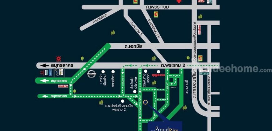 ขายบ้านเดี่ยว 2 ชั้น หมู่บ้านเดอะพราวไรส์ พระราม2-พันท้ายนรสิงห์ ถนนพระราม2 พื้นที่ 54.6 ตรว. ราคาถูกที่สุดในโครงการ ใกล้ตลาดมหาชัยเมืองใหม่