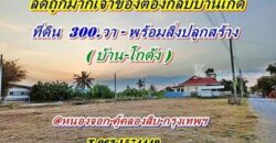 ด่วนลดราคาถูกมากเจ้าของต้องย้ายกลับบ้านเกิดที่ดินพร้อมสิ่งปลูกสร้างที่หนองจอก T.062-1574449