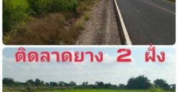 ขายที่ดินเปล่า หรือแบ่งแปลงขาย หน้าติดลาดยาง ติดคลอง ใกล้มหาลัยสวนดุสิตสุพรรณบุรี