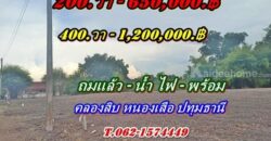 ที่ถมแล้ว-น้ำไฟครบ-สวยถูกดีวิวชายทุ่ง หลังแปลงติดน้ำที่คลอง10-หนองเสือ T.062-1574449