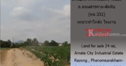 ขายที่ดิน นิคมอุตสาหกรรมอมตะ ระยอง 24 ไร่ 82 วา ถ.พนมสารคาม-สัตหีบ (ทล.331) เหมาะทำโกดัง โรงงาน