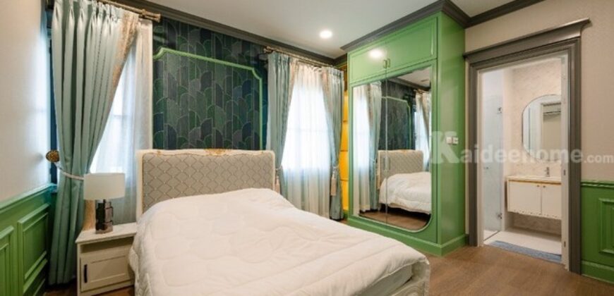 รหัสC6809 ขาย ให้เช่าบ้านหรูสไตล์คลาสสิกฝรั่งเศส โครงการนันทวัน พระราม 9-กรุงเทพกรีฑาตัดใหม่