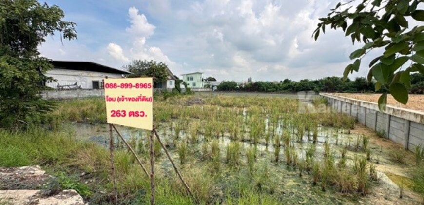 ขายที่ดิน 263 ตรว. พร้อมถมดินให้ ซอยวัดพูนพิมลราช ต.พิมลราช อ.บางบัวทอง จ.นนทบุรี โทร 088-899-8965