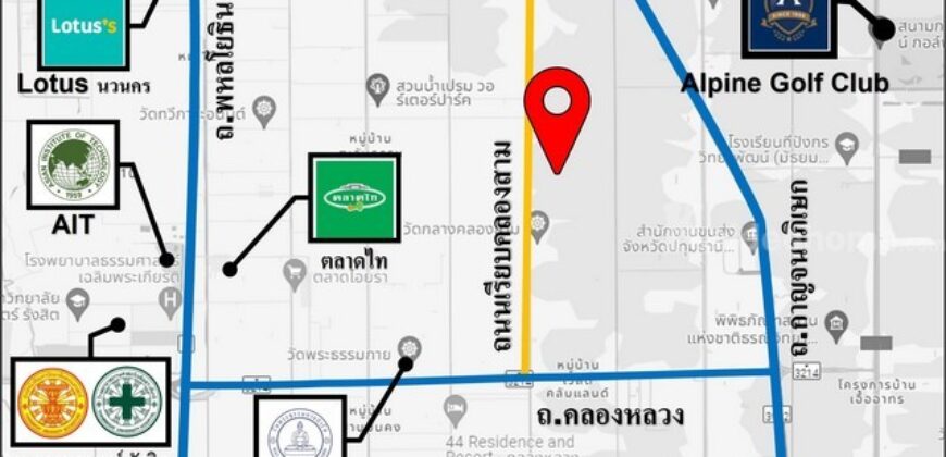 ขายที่ดิน ม.คันทรี่การ์เด้นคลองสาม คลองหลวง ปทุมธานี เหมาะทำบ้านสวนเกษตร ใกล้กรุงเทพ