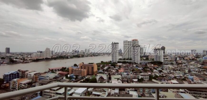 Riverside condo for Rent Watermark Chaophraya 2 beds with river view near BTS Saphan Taksin