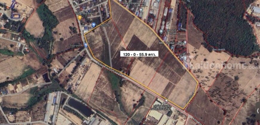 ขายที่ดินแปลงใหญ่ ทำเลทอง ห้วยโป่ง ระยอง 120-0-55.9 ไร่ ขายที่ดินแปลงใหญ่ ทำเลทอง ห้วยโป่ง ระยอง 120-0-55.9 ไร่