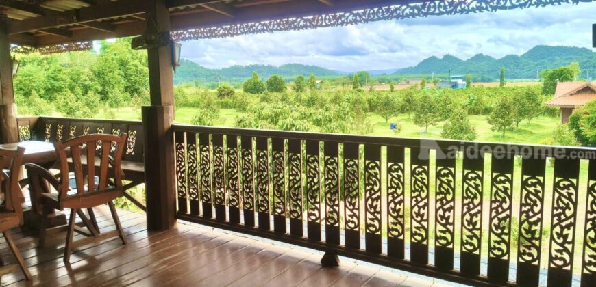 ขายที่สวนทุเรียน เขาใหญ่ ปากช่อง บ้านสวนผลไม้ คลองม่วง นครราชสีมา ที่ดิน 11 ไร่ พร้อมบ้านไม้เรือนไทย ใกล้ภูเขา วิวเขาล้อมรอบสวยมาก ที่สูง อากาศดี ดินดีอุดมสมบูรณ์มาก 087-9074045