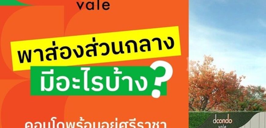 Dcondo Vale Sriracha แต่งครบ พร้อมเฟอร์ ใกล้มหาลัยเกษตร ศรีราชา มากที่สุด 240 เมตร โทร 093-1681685