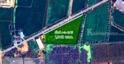 ที่ดินไทรน้อย 4-2-42 ไร่ ผังเมืองสีเขียว รูปแปลงถุงเงินเป็นมงคล หน้ากว้าง 144 เมตร เหมาะพัฒนาโครงการที่อยู่อาศัย โกดัง