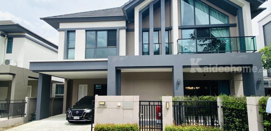 ขายบ้านเดี่ยว สไตล์ Luxury Nordic บางกอกบูเลอวาร์ด พระราม 9 บ้านหลังริม เนื้อที่ 69.3 ตรว. ใช้สอย 283 ตรม. บ้านสวย สภาพดี เจ้าของอยู่น้อย ตกแต่งบางส่วน ปรับราคาจาก 13.8 ล้านบาท เหลือเพียง 12,900,000 บาท