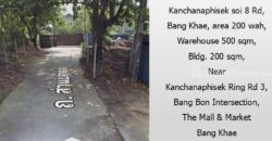 ให้เช่าโกดัง/โรงงาน พร้อมอาคาร 3 ชั้น ถ.กาญจนาภิเษก 8 บางแค, 200 ตรว. โกดัง 500 ตรม. อาคาร 200 ตรม ใกล้ถ.วงแหวนกาญจนาภิเษก 3 แยกบางบอน, ตลาดและเดอะมอลล์ บางแค