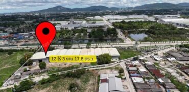 ขายที่ดินพร้อมโกดัง ทำเลศักยภาพสูง มาบตาพุด ระยอง 12-3-17.8 ไร่
