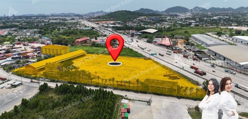 ที่ดินแปลงสวย ทำเลศักยภาพ ใจกลาง ศรีราชา ชลบุรี 22-3-79 ไร่