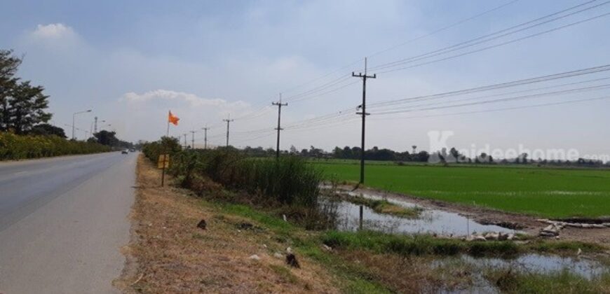 ขายที่ดินติดถนน เแปลงใหญ่สวย ติดถนนสาย 347 ปทุมธานี-บางปะหัน ต.บางประแดง อ.บางประอิน จ.พระนครศรีอยุธยา กม. 29-30 โทร 095-8299247